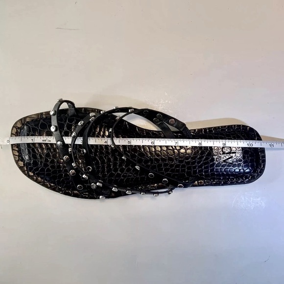 Dolce Vita Jaster Women’s Black with Silver Studs Strappy Flat Sandals Size 10 - Picture 13 of 15